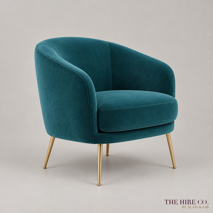 Teal Velvet Armchair