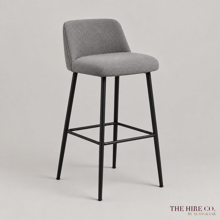 Grey Padded Bar Stool