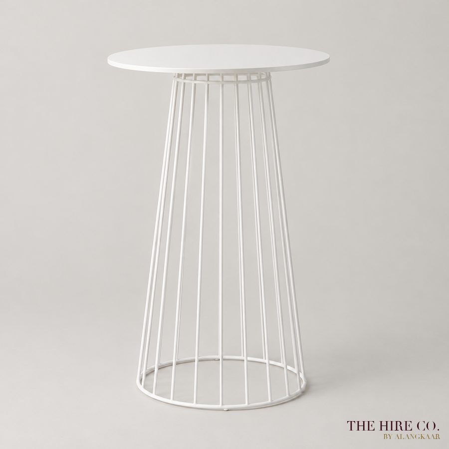 Wire-Base Bar Table, white