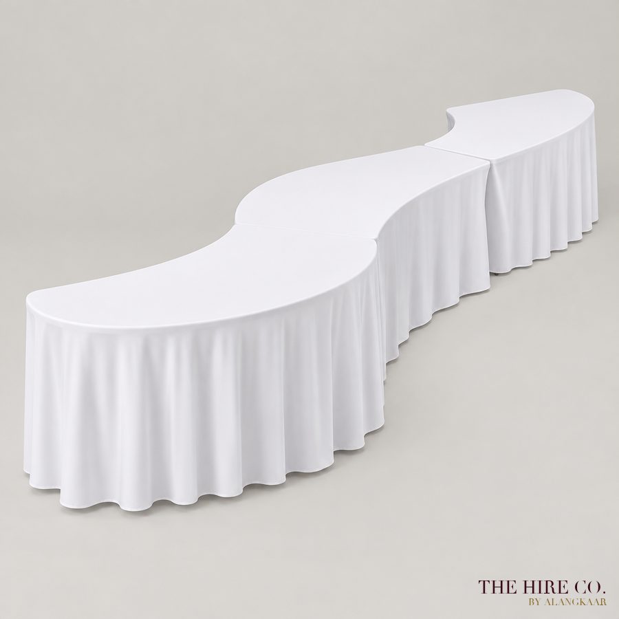 Wave Linen Table (3-piece S-curve)