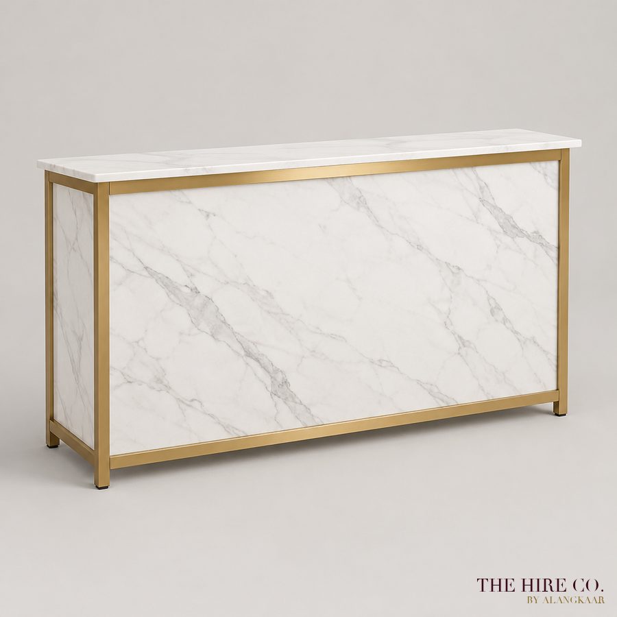 Gold Mobile Bar 2 m, marble front