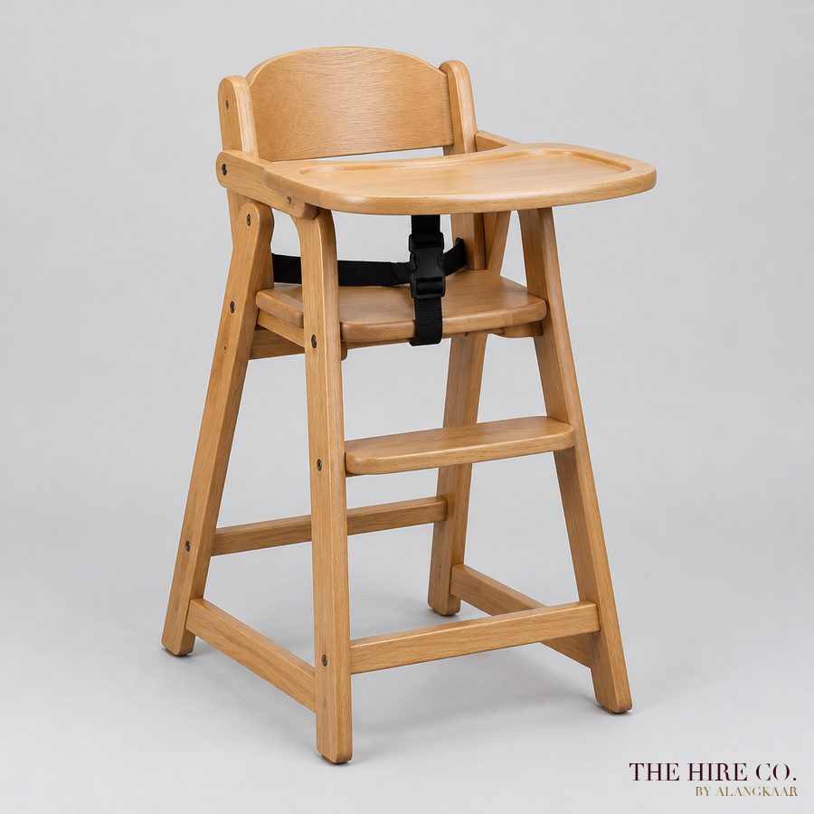 Wooden High Chair, restaurant style
