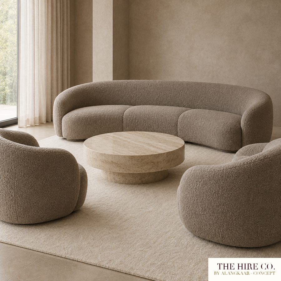 Look: Taupe Bouclé Lounge