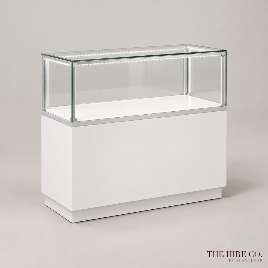 Glass Jewellery Showcase, lit and lockable